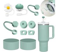 7WUNDERBAR Stanley Cup Set di accessori - 10 pezzi: 6 tappi in silicone a prova di perdite, 2 coperture per cannuccia, 2 custodie in silicone per 1,2 l e 850 ml Stanley Cup (verde)