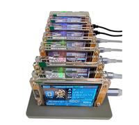 7X 1000KH/S NerdMinerNMMiner+7 Slot Base Aggiornato Harshrate 2.8 Pollici Display Bitcoin Crypto Solo Miner Home BTC