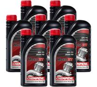 7x 1L CHEMPIOIL Olio Moto motore Ch 2T Api TC Iso L-EGB Jaso Fb