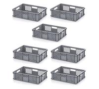 7x Bäckerkiste Cateringbox 60 x 40 x 15 durchbrochen inkl. gratis Zollstock 7er Set