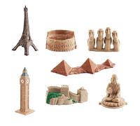 7x Building Model Kit Pyramids Toys Micro Construction per Desktop Home Kids