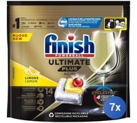 7x Bundle Finish Tabs Lavastoviglie 14 Pezzi Ultimate Plus Limone Made In Italy
