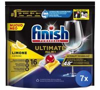 7x Bundle Finish Tabs Lavastoviglie 16 Pezzi Ultimate Plus Limone Made In Italy