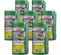 7x SONAX 04120410 Panni Pulizia Vetri Box Con Panno IN Microfibra 75 ML