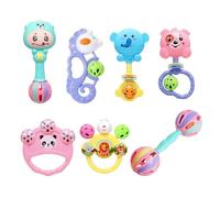 7x Teething Shaker Rattle Sets, Baby Teething Shaker, Rattle Teething Toys, Development Rattle Chew Sensory, Holiday Baby Present Set, Teething Toys for Christmas, Birthday, Holiday