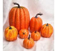 7x Zucche finte Modello Zucche artificiali per Halloween Baby Shower Autunno
