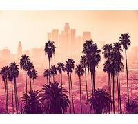 7X5ft Los Angeles Skyline Palme Paesaggio Sfondo Studio Fotografia