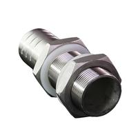8 10 12 13 16 20 25 32-59 Portagomma 1/4 "-2" BSP Maschio SUS 304 Passaparete In Acciaio Inox Raccordo Connettore for Il Serbatoio dell'acqua(10mm Barb L-65mm)