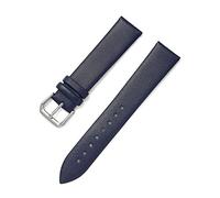 8/10/12/14/16/18/20/22mm Bracciale da donna in morbida pelle di vitello sottile, cinturino liscio color caramello con strumenti di installazione, Blu scuro, 16mm