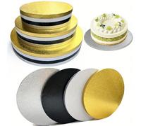 8/10/12 Pollici Teglie per Torte Antiaderenti, Basi per Torte Robuste di 1,2 cm di Spessore con Bordo Completo, Basi per Torte Adatte per Torte Pesanti o a Più Piani, Basi per Pizza, Basi per Torte, A