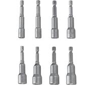 8/10 pz. Bussole esagonali, ugelli for manicotti, set di cacciaviti, set di punte, chiavi a bussola, kit di utensili for cacciaviti Per Bussole(Silver-8pcs)