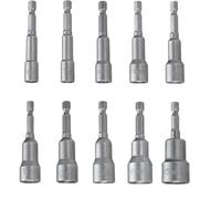 8/10 pz. Bussole esagonali, ugelli for manicotti, set di cacciaviti, set di punte, chiavi a bussola, kit di utensili for cacciaviti Per Bussole(Silver-10pcs)