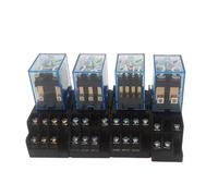 8-11-14 Pin, Relè intermedio elettromagnetico piccolo, AC 5/10 A 250 V, Bobina, DPDT, Con base presa, Con indicatore luminoso 1 pezzo(MY2NJ 8 Pin,DC 24V)