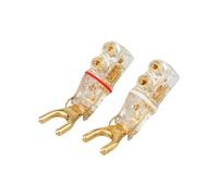 8/12/24/50PCS Spina A Banana Rame Puro 24K Placcato Oro a forma di U Cavo 'altoparlante Connettore Spina(8 Pieces)