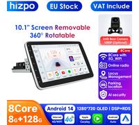 8 + 128G 10.1 ''360 Girevole 1 Din AutoRadio GPS per Auto Universale Lettore Multimediale Stereo 1DIN Video Autoradio Carplay HeadUnit P1L 4Core