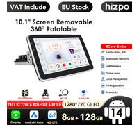 8 + 128G 10.1 ''360 girevole 1 Din AutoRadio GPS per lettore multimediale universale per auto Stereo 1DIN Video Autoradio Carplay unità principale