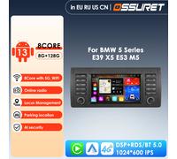 8 + 128G Android 14 Autoradio Lettore Video Multimediale per BMW 5 E39 E53 X5 1995-2001 2002 2003 2004 2005 2006 Navigazione GPS 2 Din