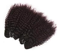 8-12inch Human Hair Bundles, Jerry Curly 6 Bundles Human Hair Unprocessed Brazilian Virgin Quick Weave Hair for Black Women Facile installazione e rimozione(Dark wine red,12 inch)