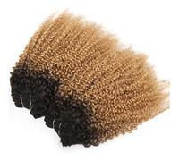 8-12inch Human Hair Bundles, Jerry Curly 6 Bundles Human Hair Unprocessed Brazilian Virgin Quick Weave Hair for Black Women Facile installazione e rimozione(Ombre dark blonde,12 inch)