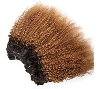 8-12inch Human Hair Bundles, Jerry Curly 6 Bundles Human Hair Unprocessed Brazilian Virgin Quick Weave Hair for Black Women Facile installazione e rimozione(Ombre Honey Blonde,8 inch)