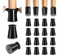 8/16/32 pezzi di coprisedia in silicone extra-small con feltro, proteggi pavimento per sedie, riduce il rumore, protegge pavimenti in legno e gambe dei mobili, disponibile in 4 colori Fondo nero grigi