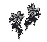 8 2 pezzi pizzo ricamo applique abiti da sposa scollatura fai da te collare cucito patch nero Elaborazione allettante