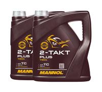 8 (2x4) Litro Mannol 2-Takt Plus Parzialmente Sintetico Olio Misto