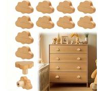 8/4/1 Pezzi Pomoli in legno per armadietti, pomelli a forma di nuvola per cassetti in stile boho, pomoli in legno con animali del bosco, maniglie per mobili, armadietti e porte armadi 1 pz.,4 pezzi,8 