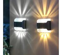 8/4 pezzi Luci da parete a energia solare - Illuminazione intelligente impermeabile per esterni, controllo sensore, accensione/spegnimento automatico dal crepuscolo all'alba, illuminazione a ampio ang