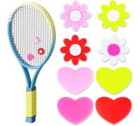 8/4 pezzi Smorzatori di vibrazioni per racchetta da tennis a forma di fiore e cuore in silicone colorati e divertenti, accessori da tennis durevoli, regali ideali per giocatori di tennis 4 disegni di 