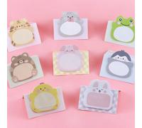 8/5/1 pezzo Note adesive 3D carine a forma di animali, set di blocchi per appunti kawaii, adesivi per messaggi creativi a tema cartoni animati per bambini, decorazione scrivania ufficio, primo giorno 