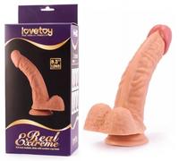 8,5'' DILDO REALISTICO CURVO PIEGATO CON VENTOSA E TESTICOLI FALLO PENE FINTO