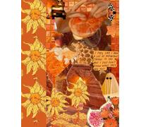 8.5 x 11" Bullet Journal, Sunflower Collage Art: Amber Glow Flower Child