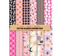 8.5 x 11" Cute Pink Halloween Scrapbook Paper: Double-sided Colorful Paper, Album Invitation and DIY Project Decorative Background Pattern, Wrapping Paper: Premium Color Interior,12 Designs, 24 Sheets