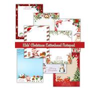 8.5 x 11" Kids’ Christmas Letterhead Notepad: Border Letter Paper stationery, Letterhead for Party Invitations, Seasonal Scrapbook Paper for events: 8 Unique Designs, 40 Sheets