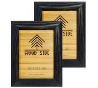 8.5 x 11 Wooden Rustic Picture Frames - Set of 2 for Diploma Documents and Certificates Wall Mount and Tabletop - Natural Wood Photo Frame - Charcoal