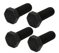 8.8 Grade M12x30mm Full Threaded Left Hand Thread Hex Head Bolt Black 4pcs