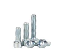 8.8 Grade White Zinc Plated Hexagon Hex Socket Cup Cap Bolts Full Half Thread Screws M3 M4 M5 M6 M8 M10(M4x16mm 50pcs)
