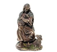 8.88 Inch Jesus Holding A Baby Lamb Cold Cast Bronze Figurine