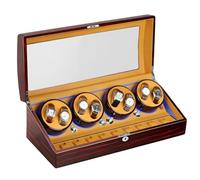 8 9 Avvolgitore Automatico Per Orologi, Scatola Porta Orologi Automatica Con Luce Led Blu E 5 Modalità Di Rotazione, Motore Silenzioso Giapponese, Per Orologi Meccanici Da Donna E Da Uomo Brown
