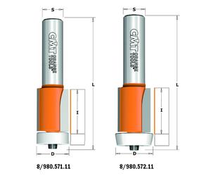 8/980.571-572 CMT FRESE CON CUSCINETTO PER RIFILARE MATERIALI COMPOSITI