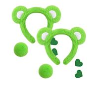 8 accessori per costume da orso, per adulti, con cerchietto con orecchie da orso, coda di pompon e toppa a forma di cuore in feltro, soffici orecchie da orso, per abiti, feste e cosplay (A)