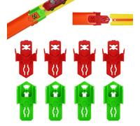 8 Adattatori Piste Giocattolo per Hot Wheels (2 Stili) | Connettori per Piste da Corsa, Pezzi di Ricambio Connettori Pista per Layout Misti e Costruzioni Personalizzate