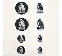 8 Adesivi Resinati 3D Stickers RESPECT FOR BIKERS - 4 pz. cm 5 + 4 pz. cm 3