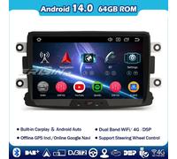 8" Android 14 Carplay Autoradio Dacia Duster Dokker Sandero Logan Navigatore GPS
