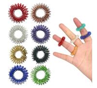 8 anelli per agopuntura, a batteria, per agopressione, per massaggiare le dita, per artrosi, per agopressione, per adulti
