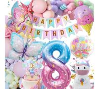 8 Anni Decorazioni Compleanni, Decorazioni Palloncini Feste Compleanno, Decorazioni Compleanni Tema Unicorno, Palloncini Forma Unicorno Farfalla per Compleanni