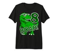 8 Anni Dino Roar Dinosaurier 8° Compleanno Maglietta Premium