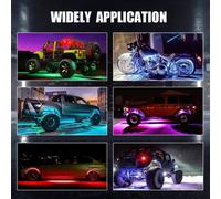8 Attacchi RGB LED Rock Luci Kit Sottoscocca Multicolore Neon Luce Pod