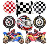 8 Ballons de Décoration d'Anniversaire Voiture de Course, Voiture de Course Ballons,Palloncini per feste, Motocross Moto Ballons, pour les Garçons d'Anniversaire de Voiture Thème la FêTe DéCoration